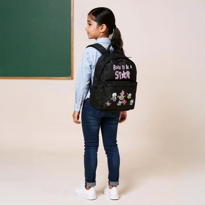 BT21 حقيبة ظهر مطبوعة باللون الأسود BT21 للأطفال - Image 3